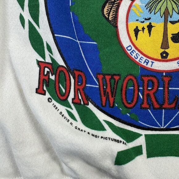 Vintage Operation Desert Storm Americans United Hanes Sweatshirt Mens Medium 90s - Picture 12 of 12